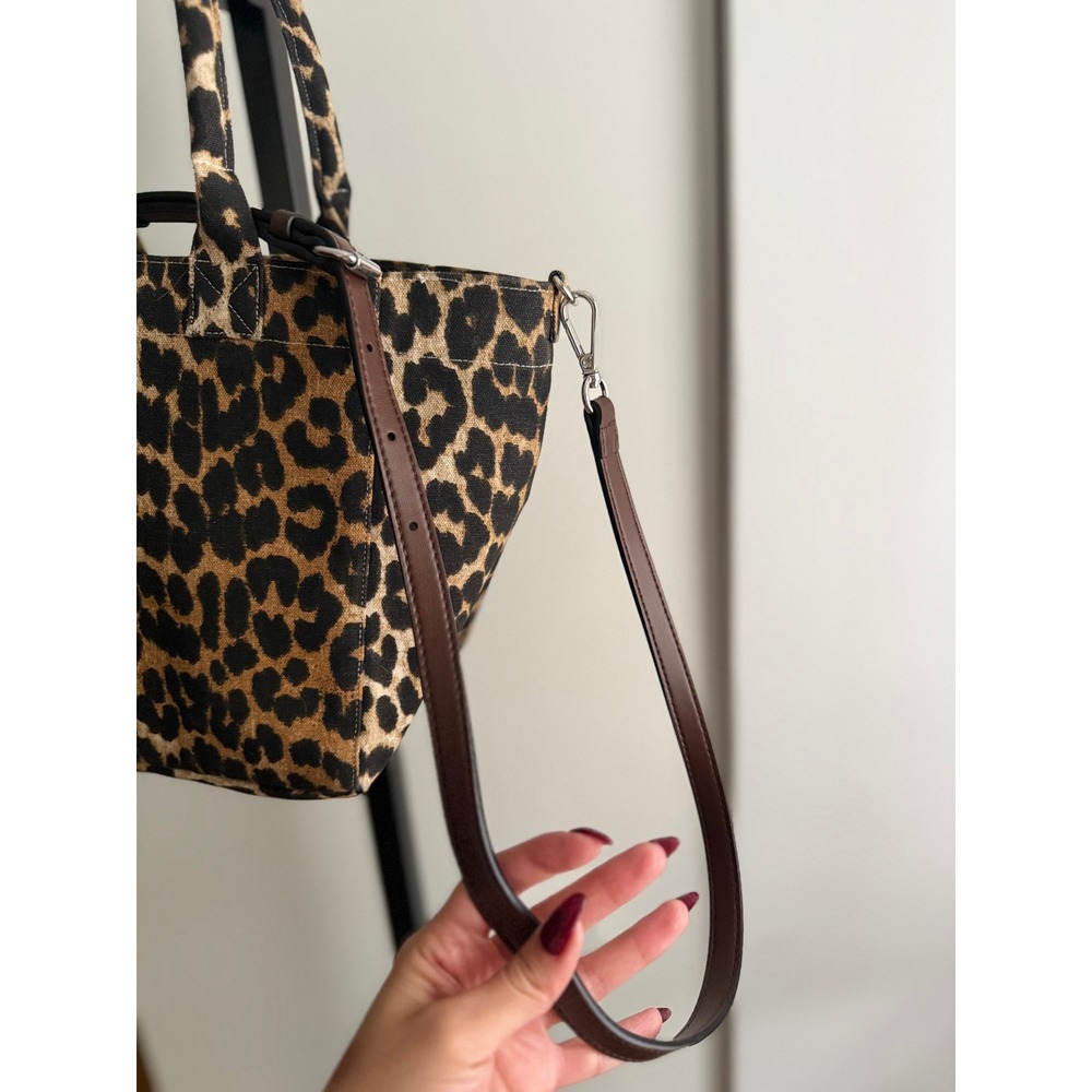 GANNI Top Handle Shoulder Bag - One Size - Animal Print - Picture 7 of 9